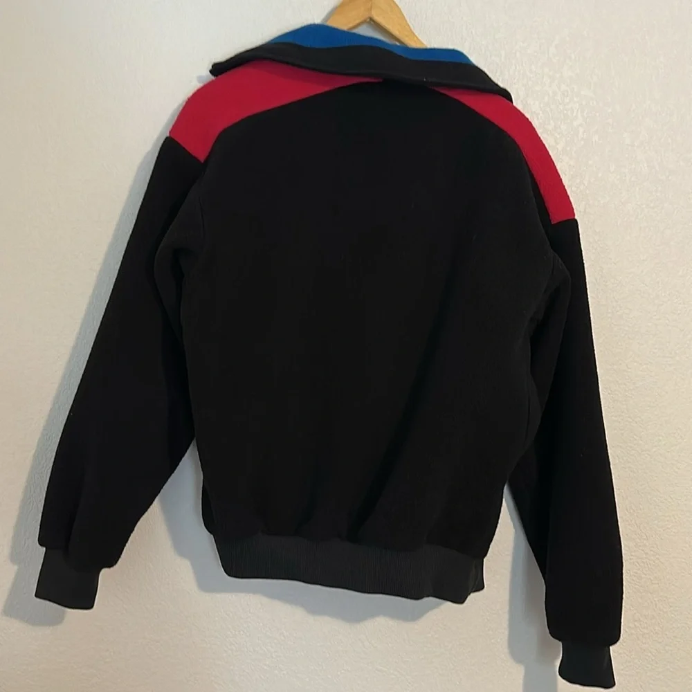 Vintage Columbia Fleece Jacket Men's Medium Black Pink Blue‎ Colorblock Full Zip
